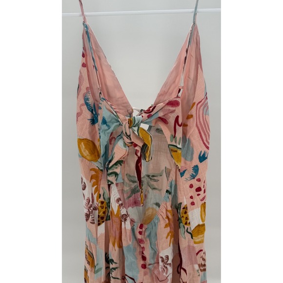 Anthropologie Paper Heart Women's Maxi Linen Blend Fruit Melon Dress Size Large - Picture 5 of 7